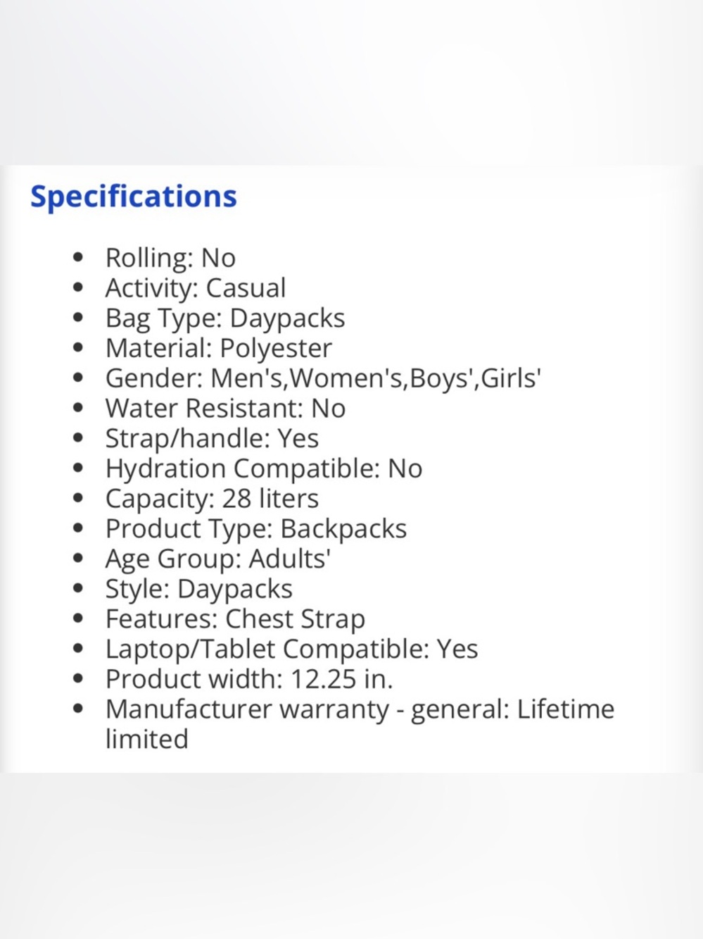 The North Face Vault Backpack Black - Picture 6 of 6